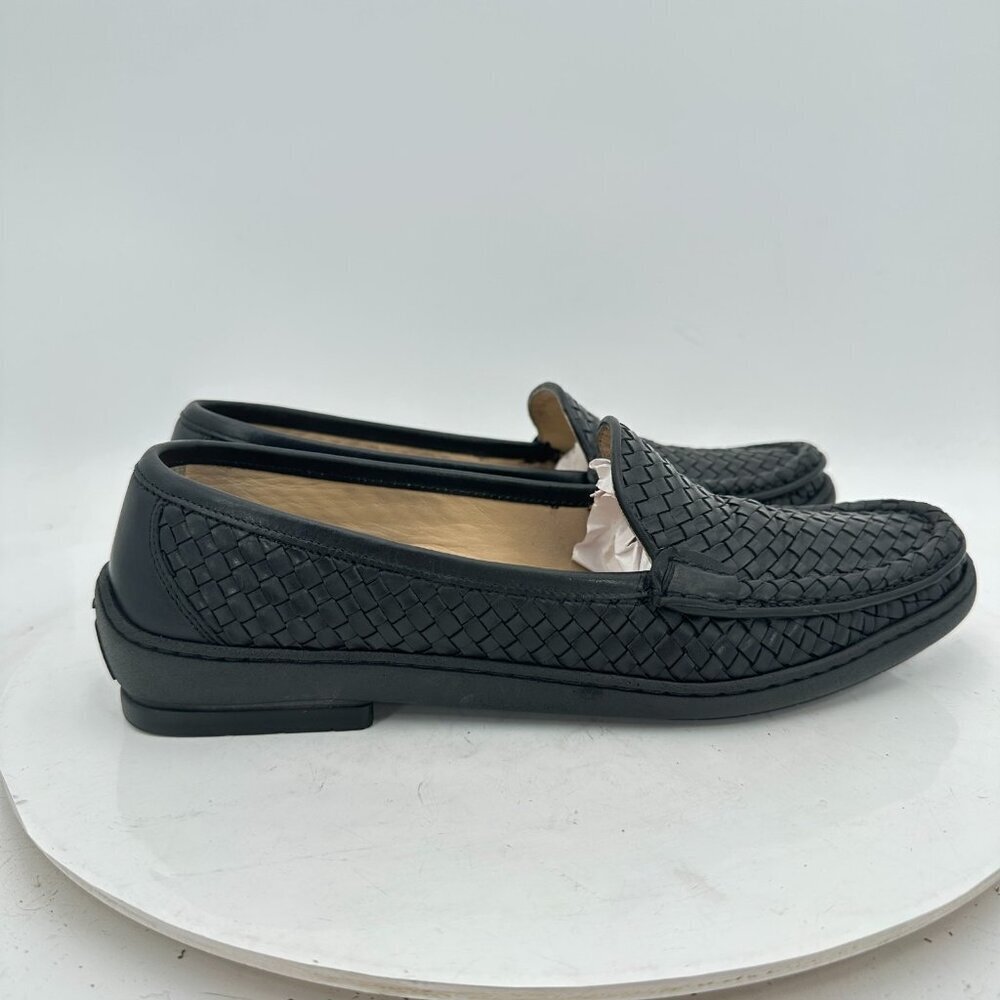 Salvatore Ferragamo Women Size 8 4A Black Woven Leather Loafer Slip On Flat Shoe - Picture 4 of 11